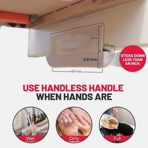 The Handless Handle es removible sin dañar la pintura de la cocina.