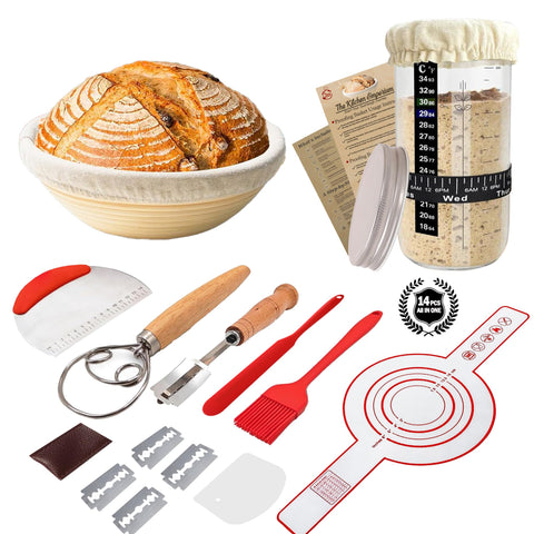 The Kitchen Emporium banneton redondo de 9 pulgadas para levado casero de pan.