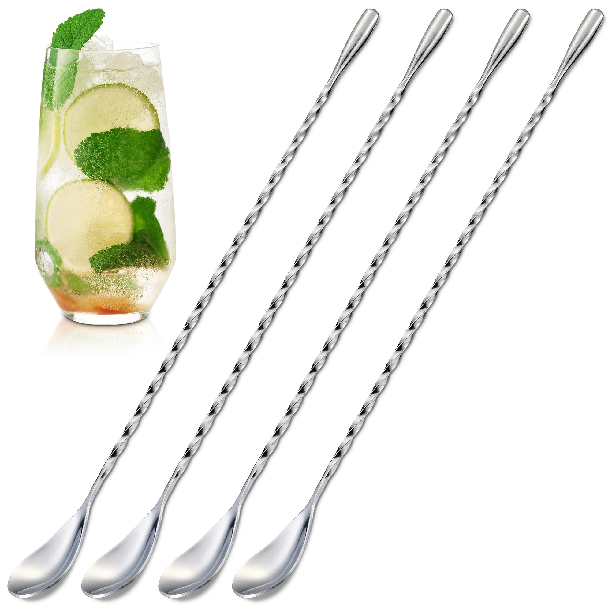The Little Green Change: cucharas bar de 12 pulgadas para mezclar cócteles con precisión.