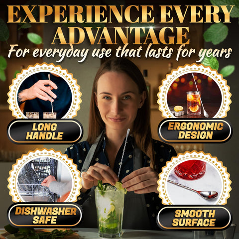 The Little Green Change: cuchara bar de mango largo ideal para vasos altos.