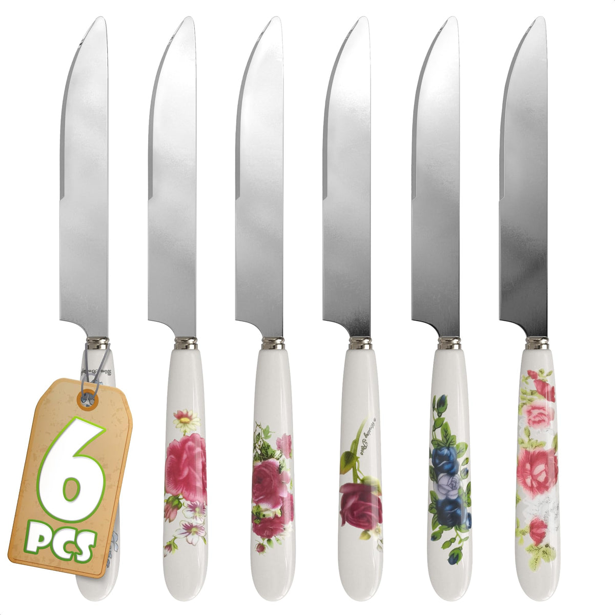 The Little Green Change: set de cuchillos mantequilla floral, ideal para uso diario