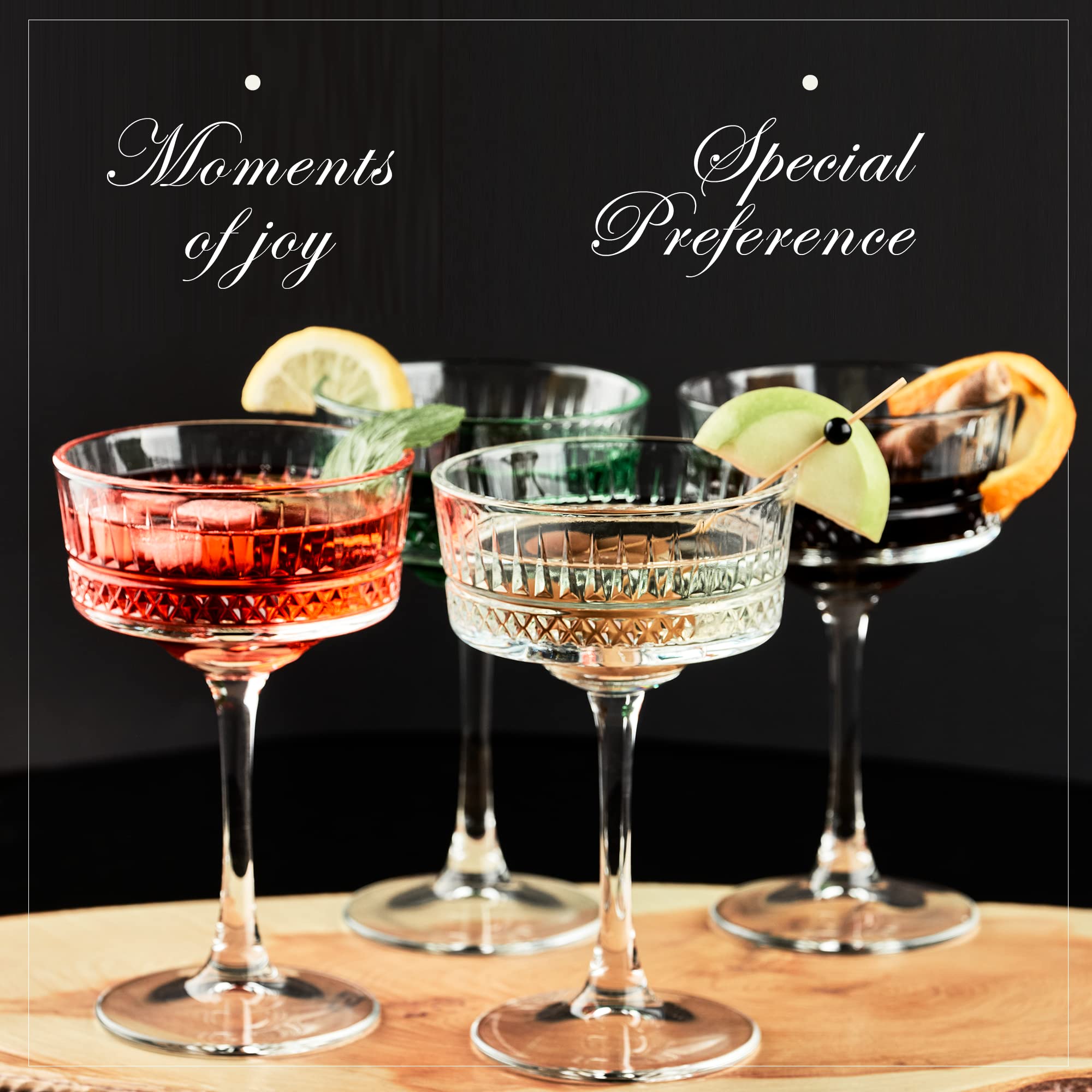 the mask el turko copas coupe vintage para martinis y bebidas especiales.