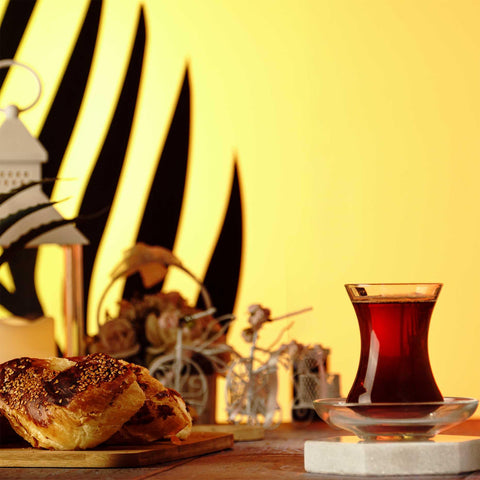 the mask el turko, plato para té turco tulipán, admite galletas o frutas con estilo