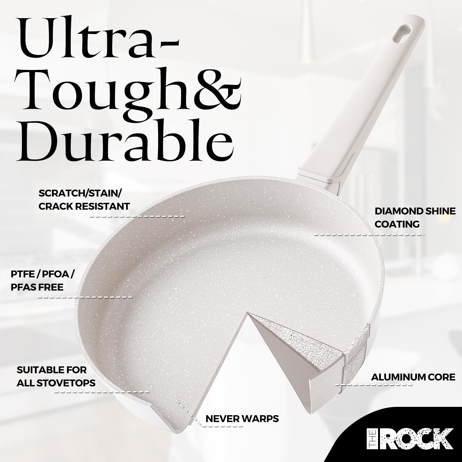 THE ROCK SOHO 15Piezas ceramico, base gruesa para calor uniforme