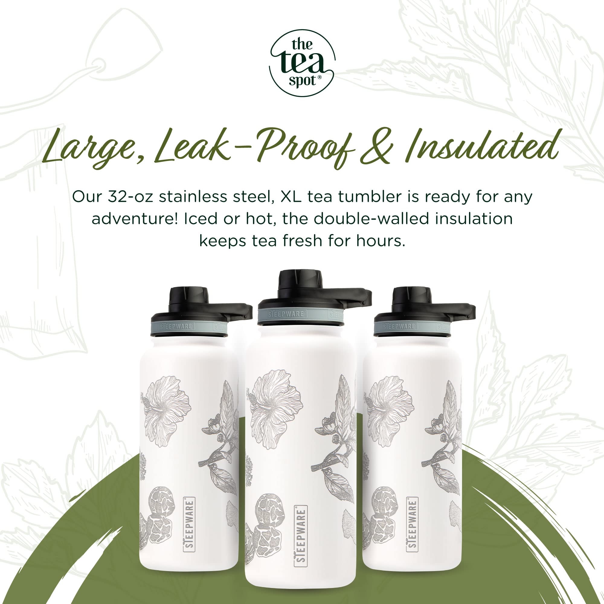 The Tea Spot Himalayan Tumbler de doble pared, mantiene la temperatura.