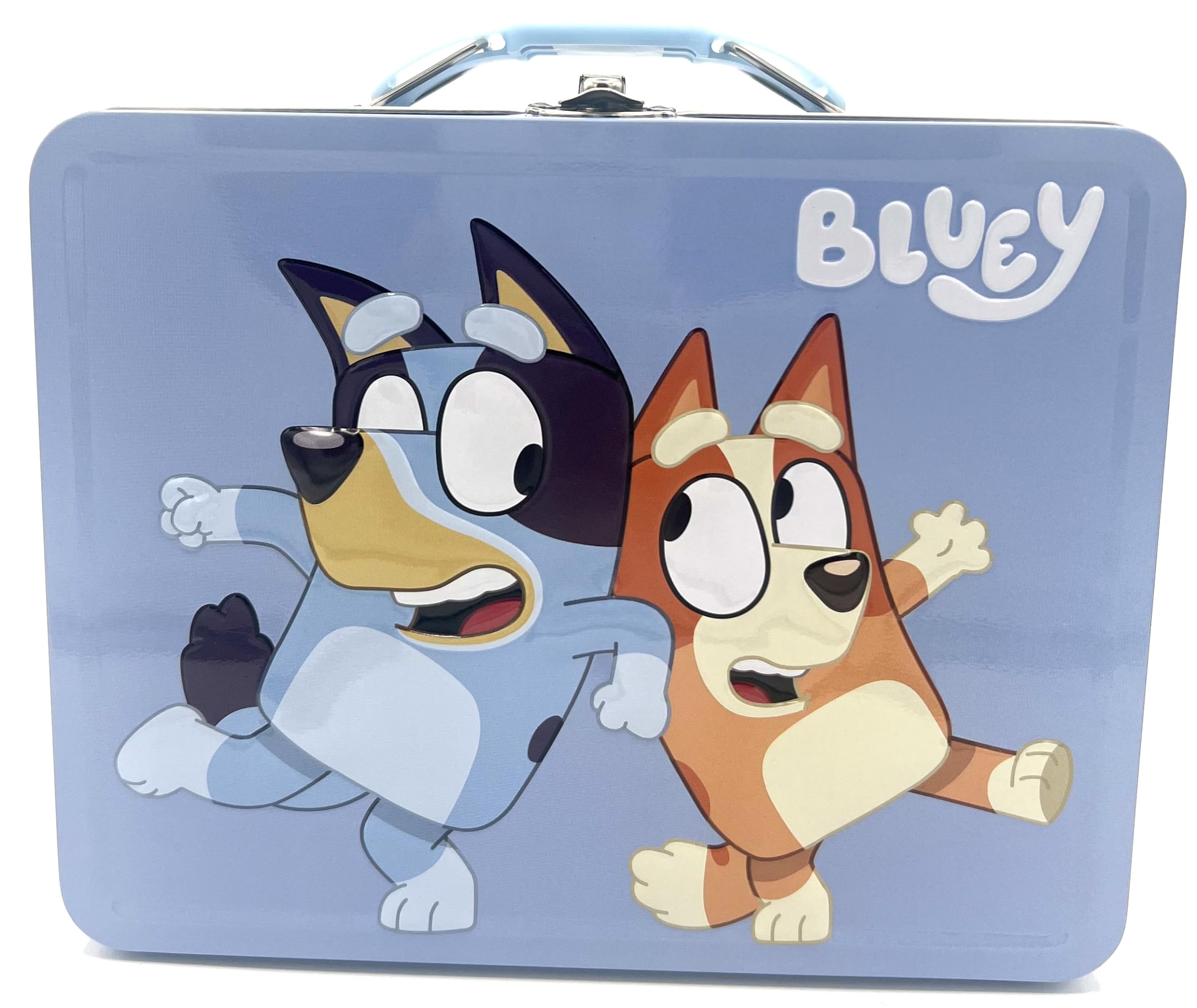 The Tin Box Company: lonchera de lata Bluey y Bingo, personaje amado para almuerzos divertidos.