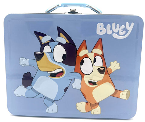 The Tin Box Company: lonchera de lata Bluey y Bingo, personaje amado para almuerzos divertidos.