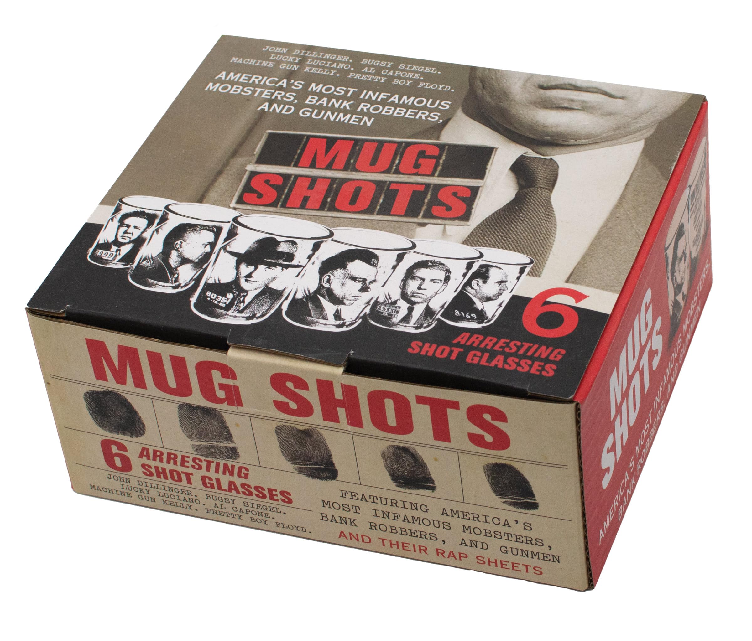 Mug Shots de Dillinger de The Unemployed Philosophers Guild, diseño icónico para reuniones y colecciones.