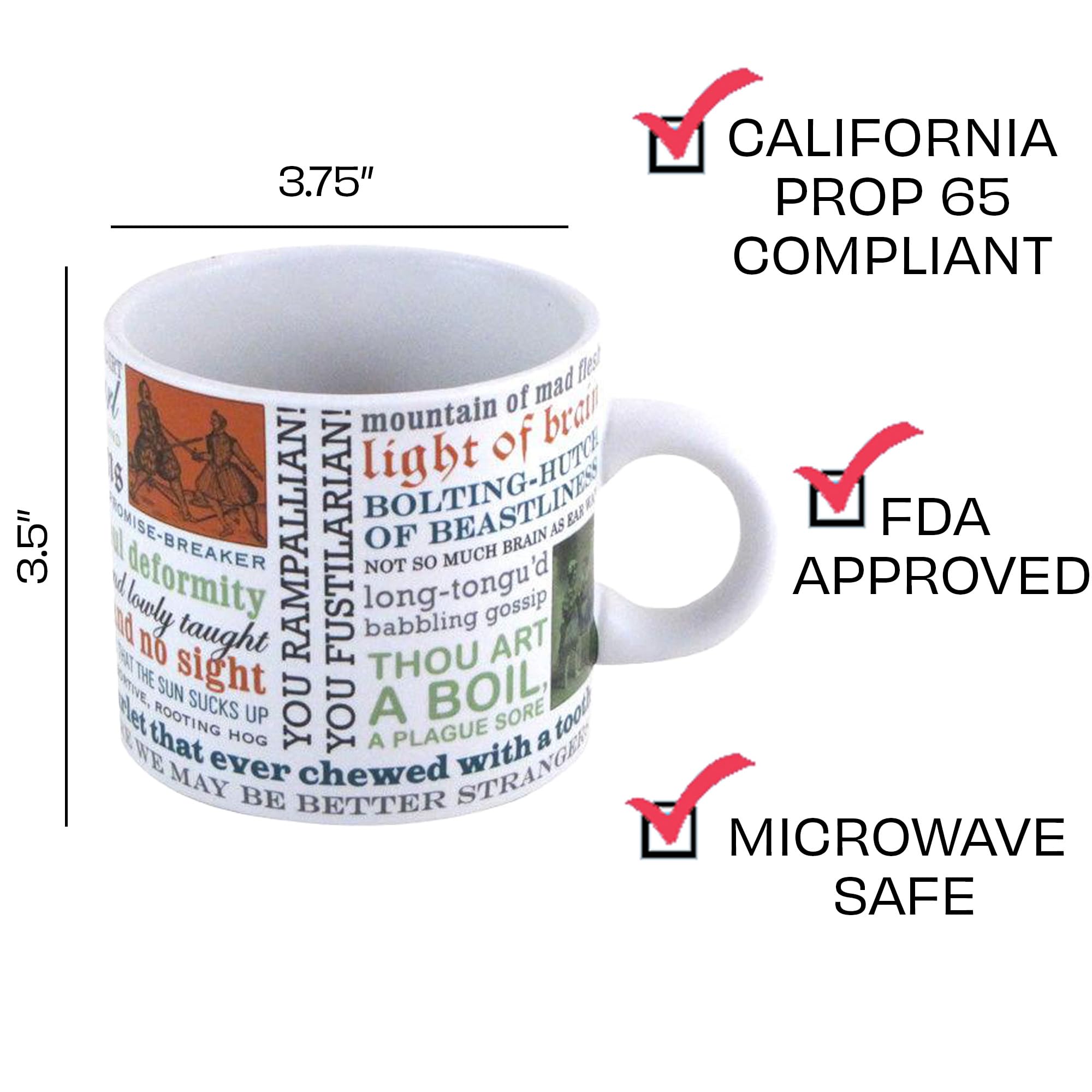 Taza The Unemployed Philosophers Guild, diseño con varias fuentes y colores para la vista