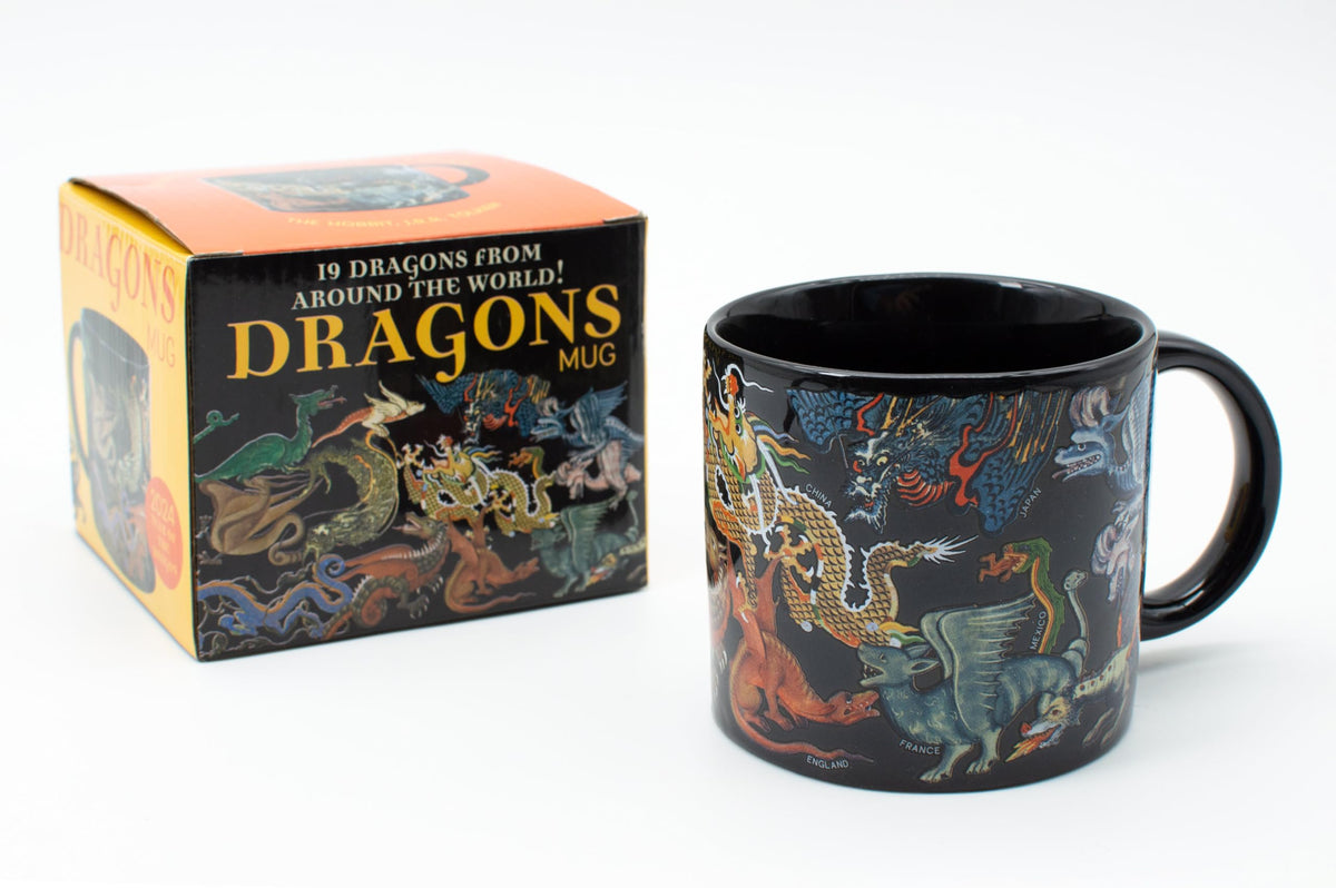 Taza Dragon de The Unemployed Philosophers Guild con 19 dragones, ideal para empezar el día.