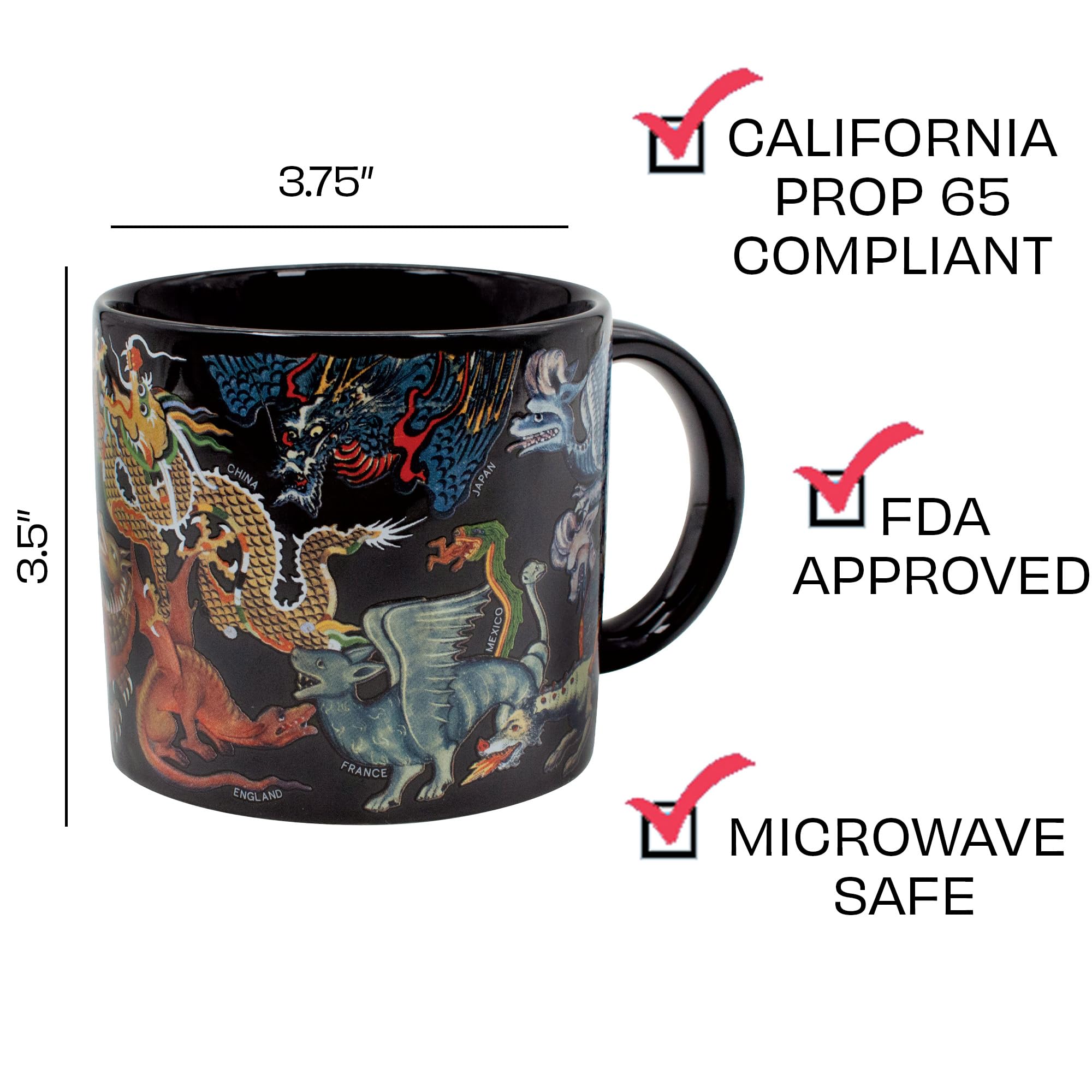 Taza Dragon con caja divertida, regalo creativo para fanáticos de fantasía.