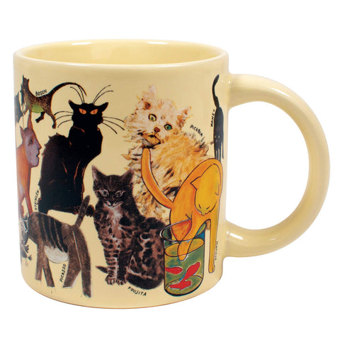 The Unemployed Philosophers Guild taza gatos Warhol, sorprende a invitados con arte en la mesa.