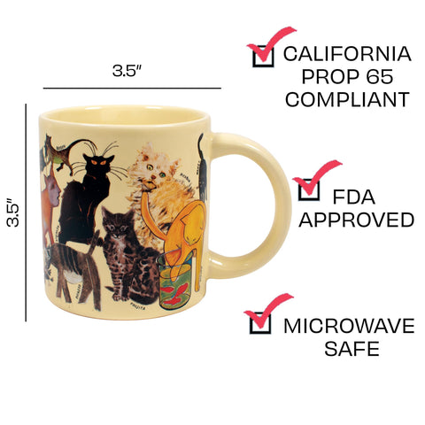 The Unemployed Philosophers Guild taza gato Manet, perfecta para la pausa del café.