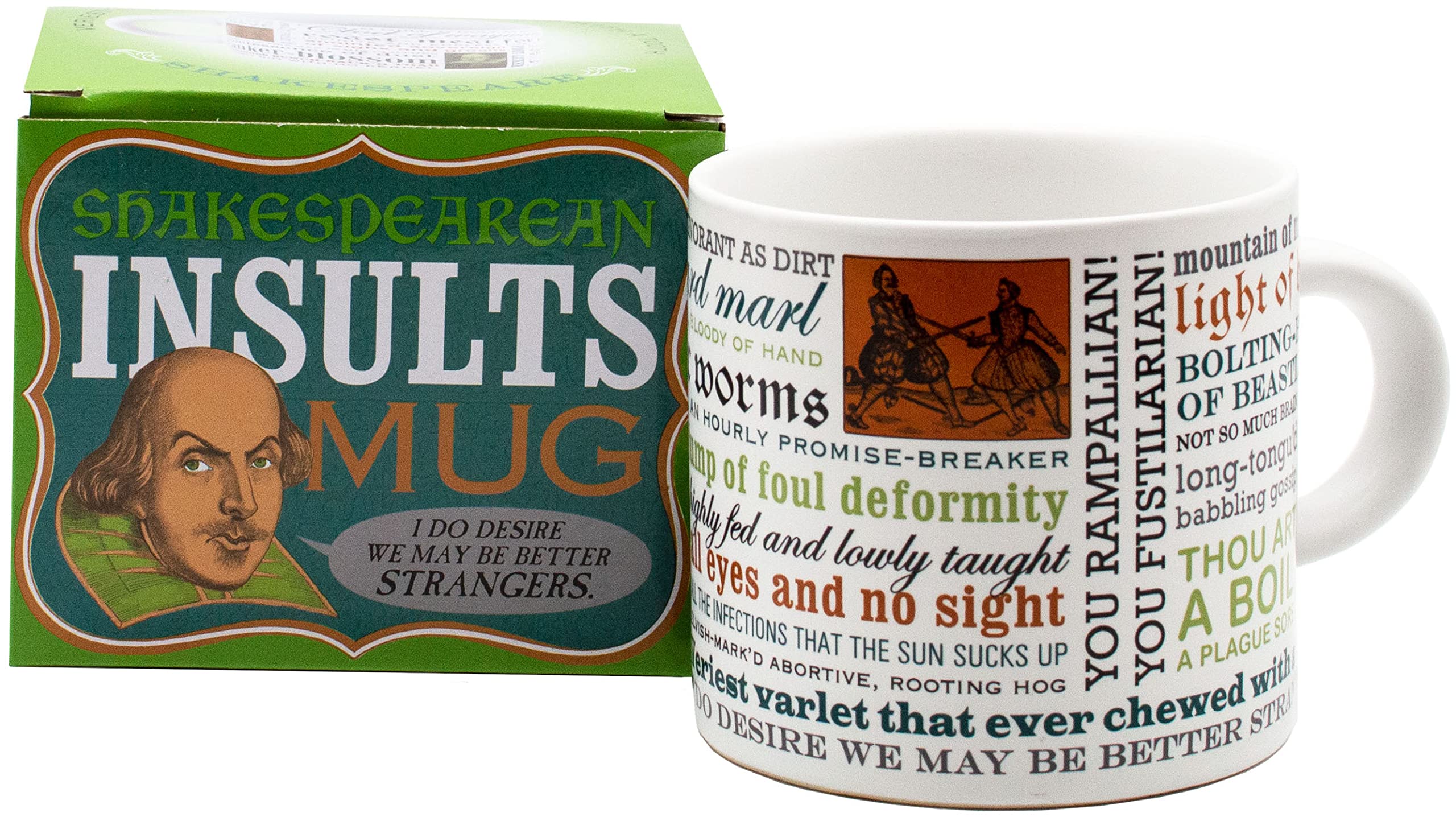 Taza The Unemployed Philosophers Guild con insultos Shakespeare, ideal para despertar con humor