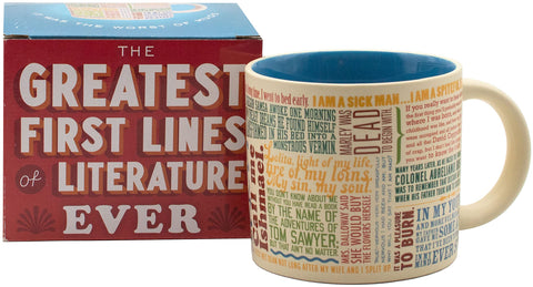 The Unemployed Philosophers Guild taza primeras-frases literarias, ideal para lectores