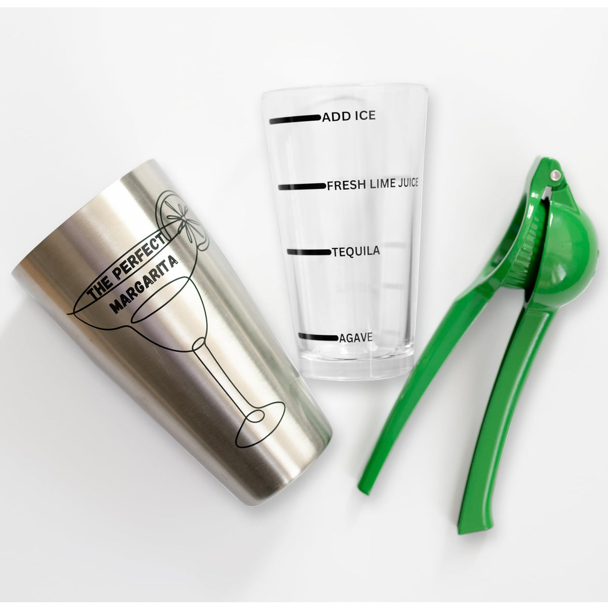  kit Margarita Perfecta de The Velvet Bow Tie, ideal para servir margaritas en casa.