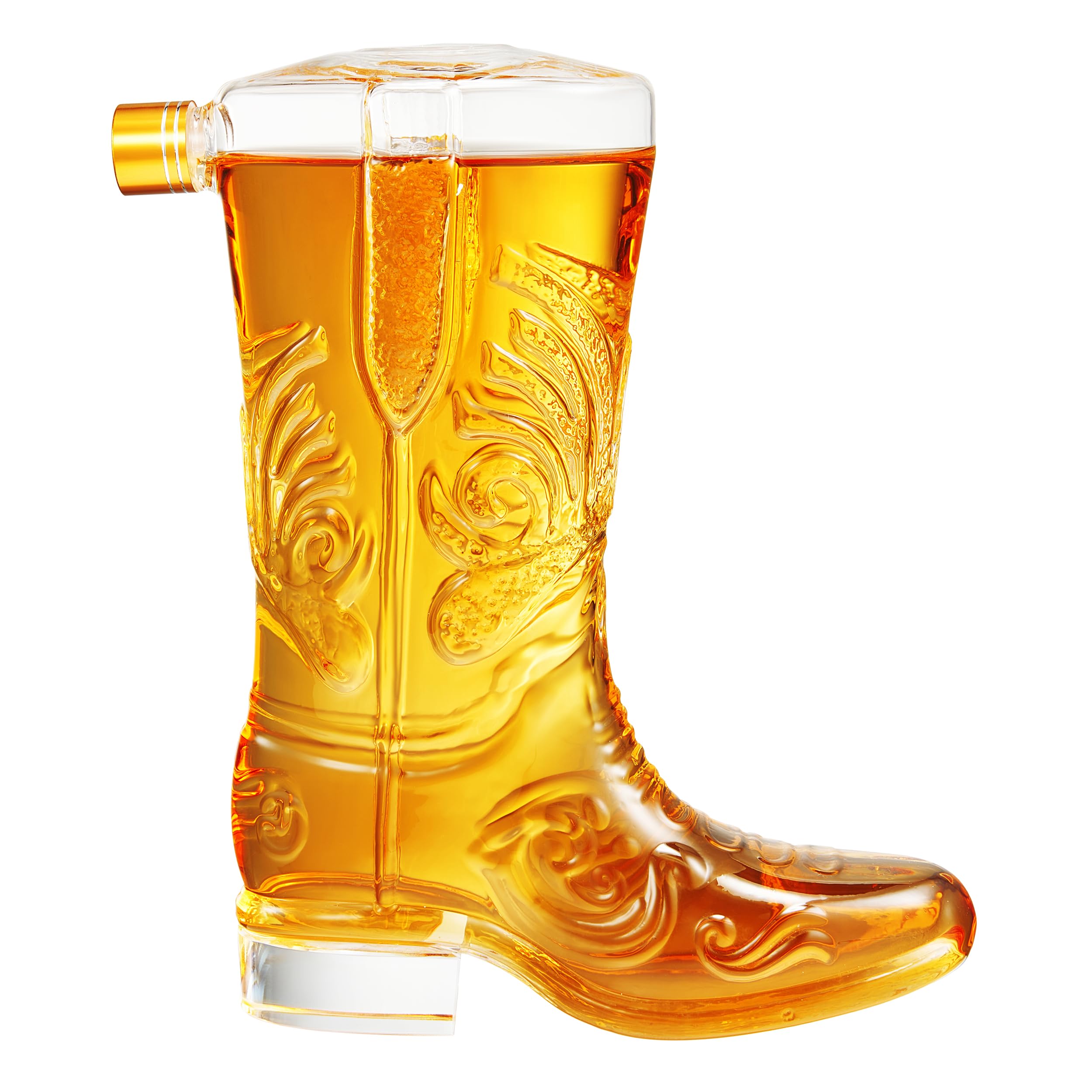 The Wine Savant bota vaquera 27oz decantador, centro elegante para bar Western.