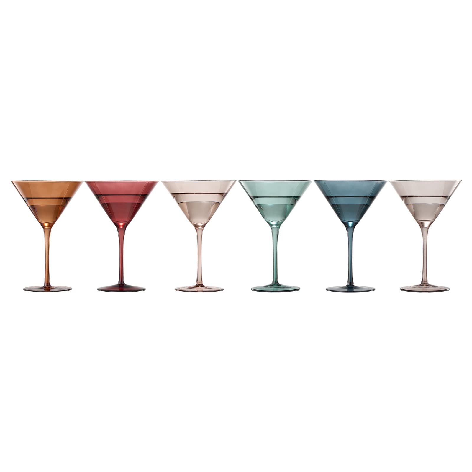 Vaso The Wine Savant azul suave, conjunto de 6, ideal para fiestas y cenas.