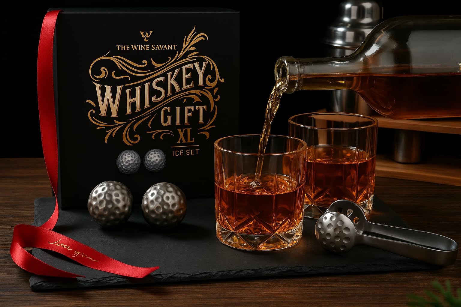 Conjunto para bar de The Wine Savant con piezas para enfriar bebidas.