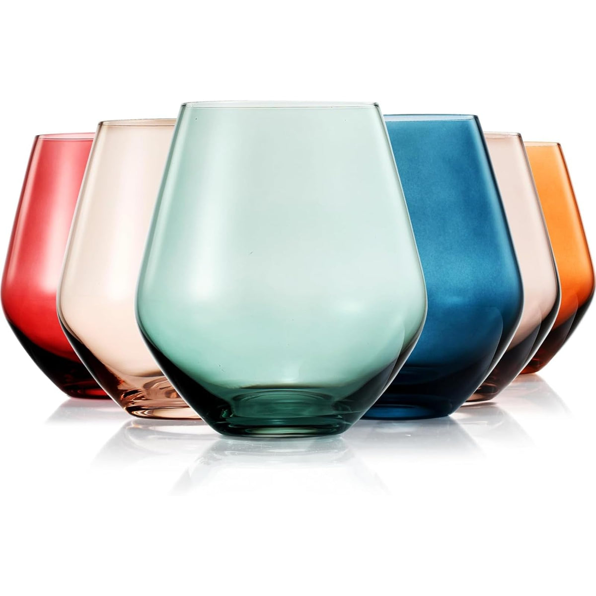 The Wine Savant copa vino colorida conjunto 6, ideal para degustaciones elegantes