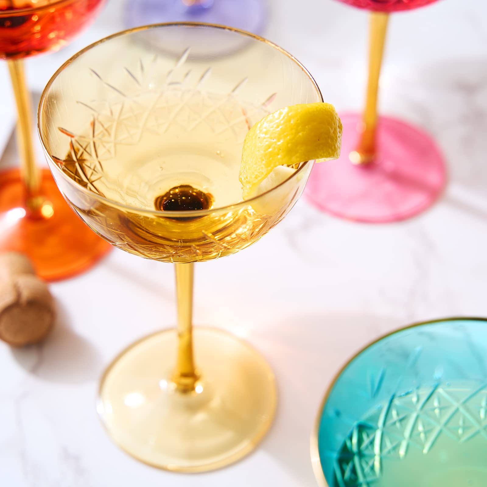 The Wine Savant copa vintage art deco martini, sirve cócteles con estilo