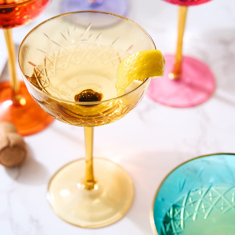 The Wine Savant copa vintage art deco martini, sirve cócteles con estilo