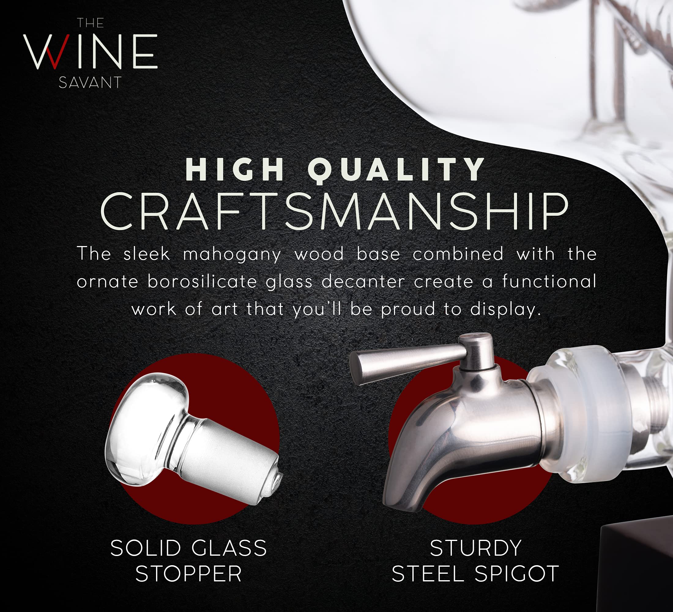 The Wine Savant dispensador con válvula de precisión para porciones exactas