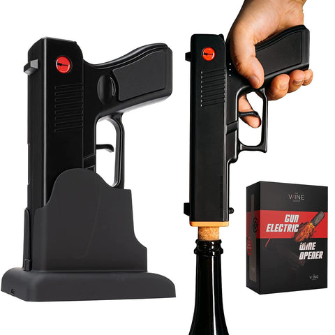 The Wine Savant sacacorchos eléctrico pistola negro facilita abrir botellas en casa
