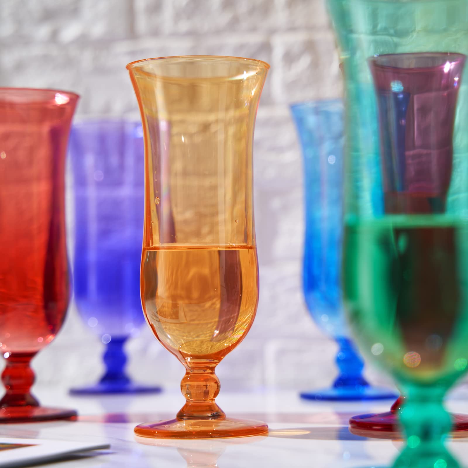 Vaso hurricane irrompible The Wine Savant en rosa, elegante para eventos y recepciones.