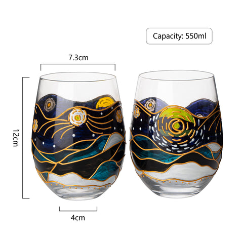 The Wine Savant Van Gogh: conjunto de 2 copas, perfecto para regalar