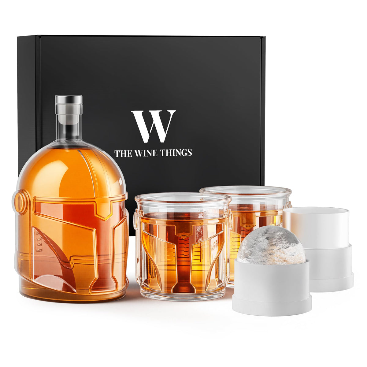 The Wine Things decantador casco 32 oz para servir whiskey con estilo y elegancia.