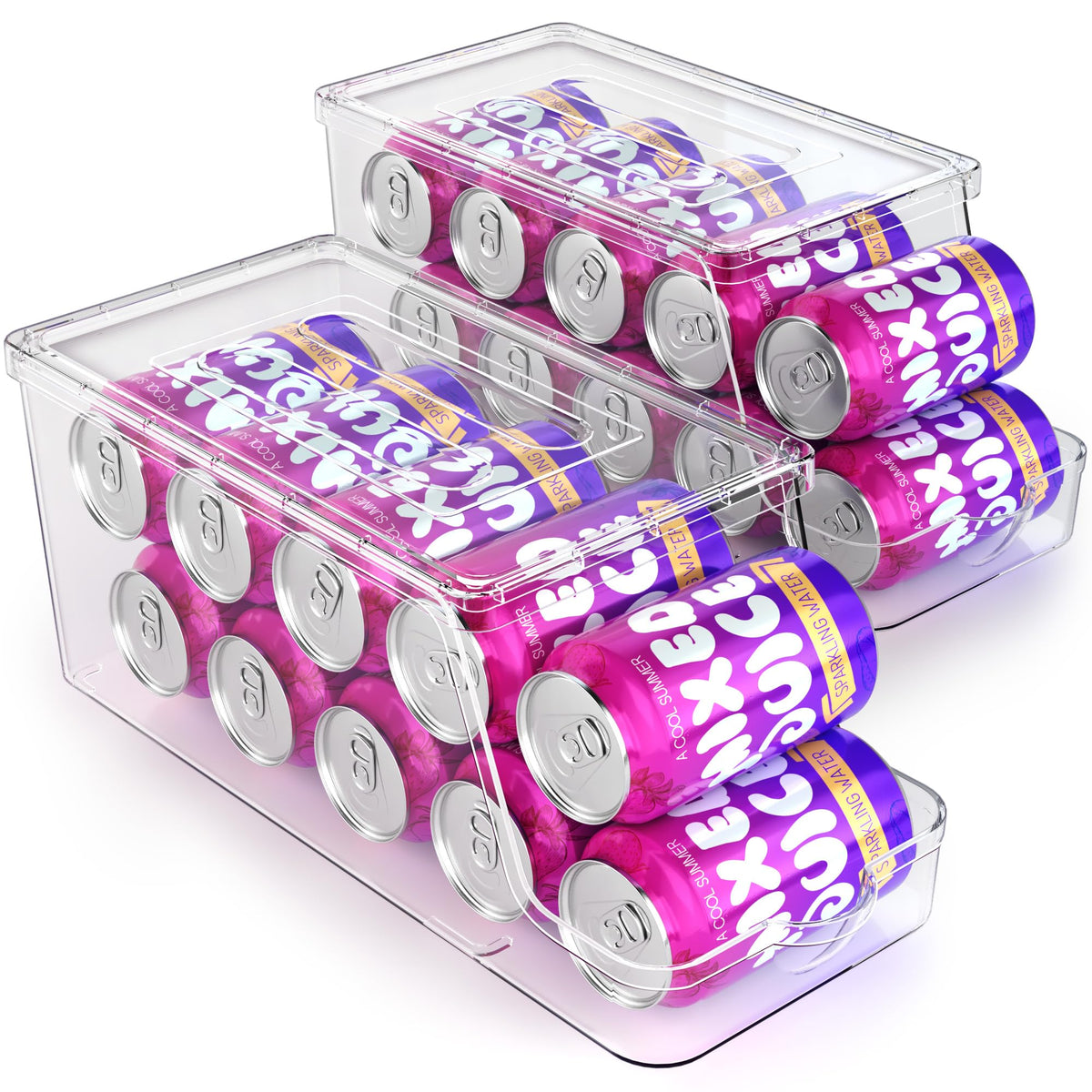 theaoo dispensador latas refrigerador tapas frente facilita el acceso rápido a bebidas