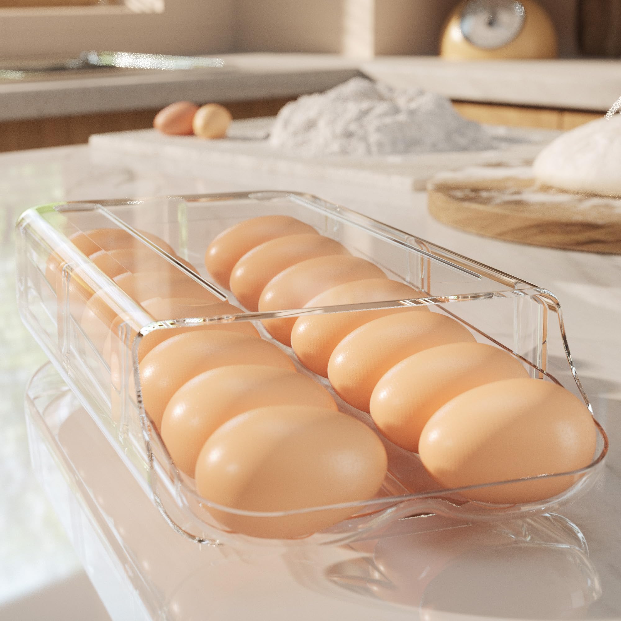 theaoo portahuevos nevera organizador de cocina para refrigerador