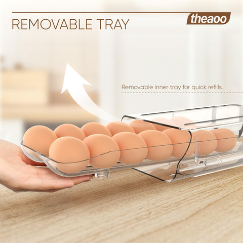 theaoo portahuevos nevera tapa transparente para ver huevos