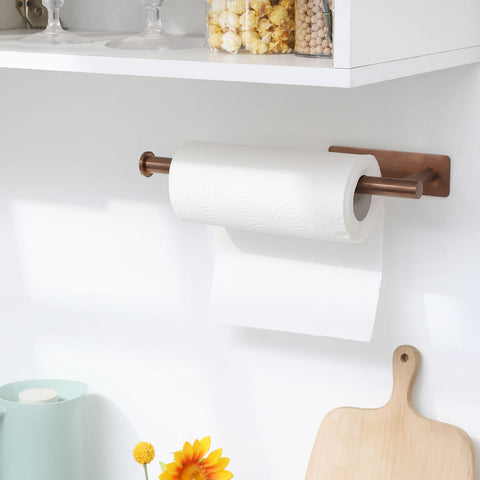 theaoo porta-rollos de pared rosa dorado, organización rápida en baño.