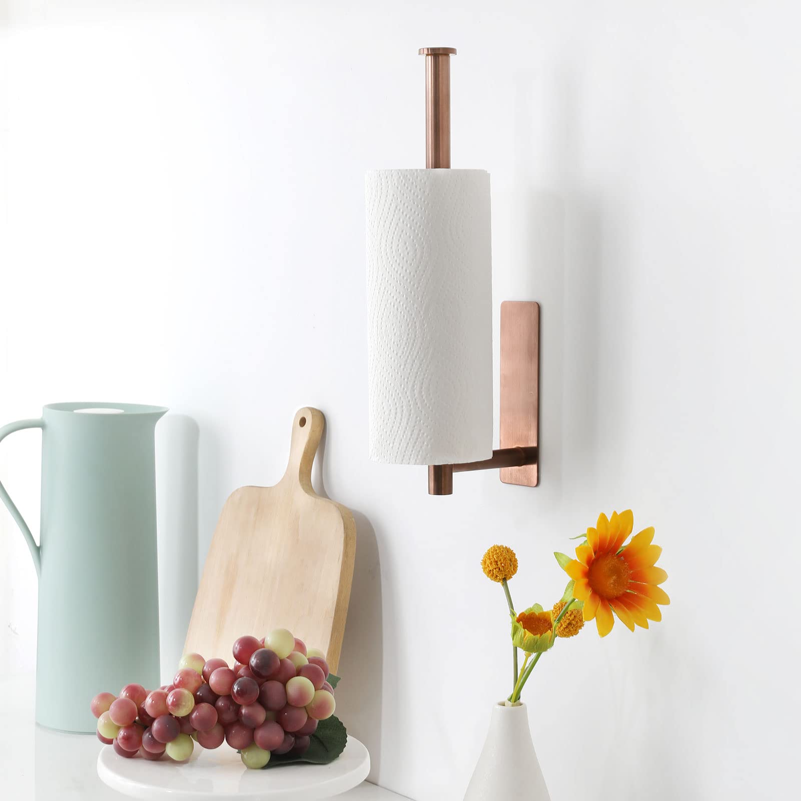 theaoo tope para toallas rosas doradas, soporte de pared para baño y cocina.