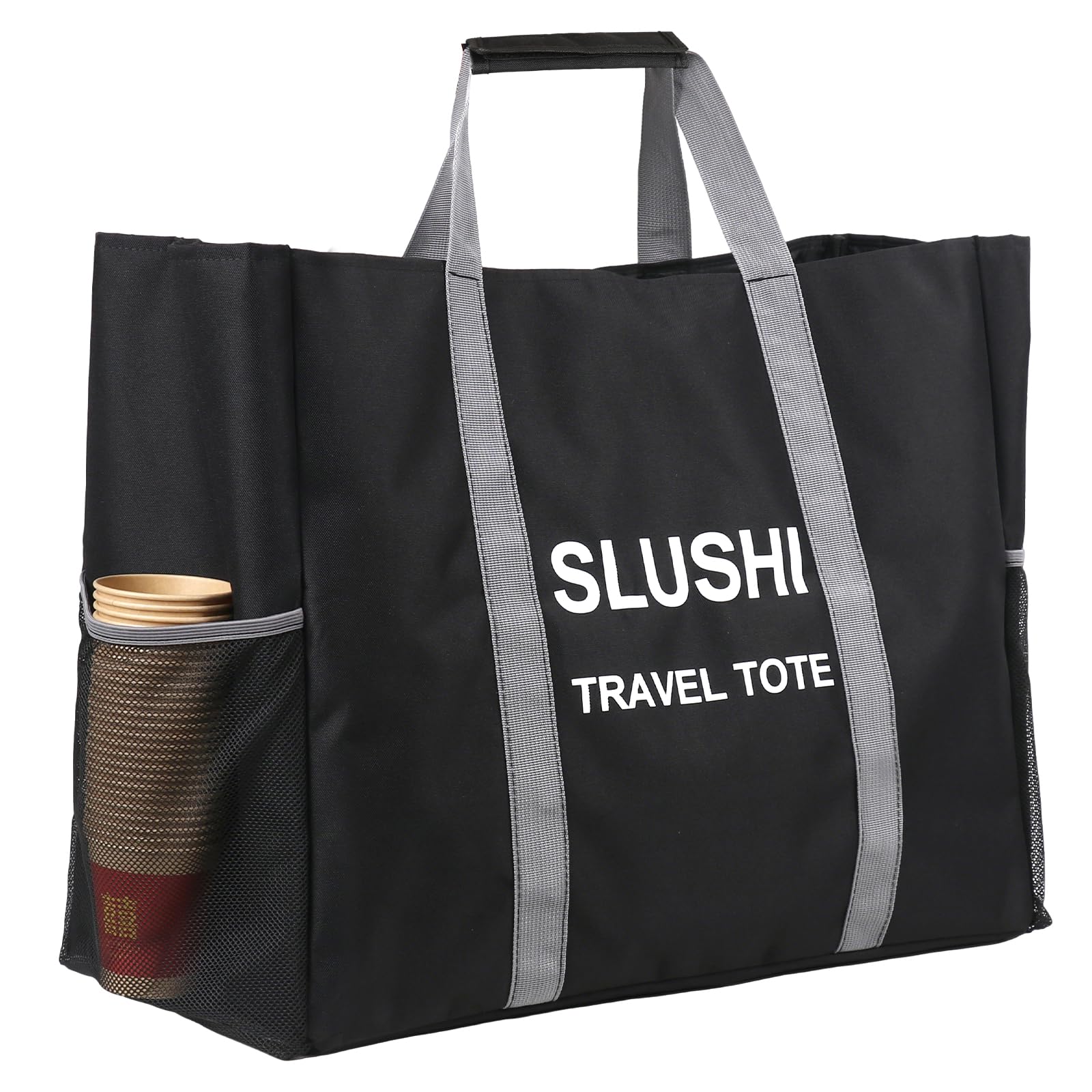 TheClouds Travel Party Tote en vista frontal, transporte estable para Ninja Slushie FS300/FS301.