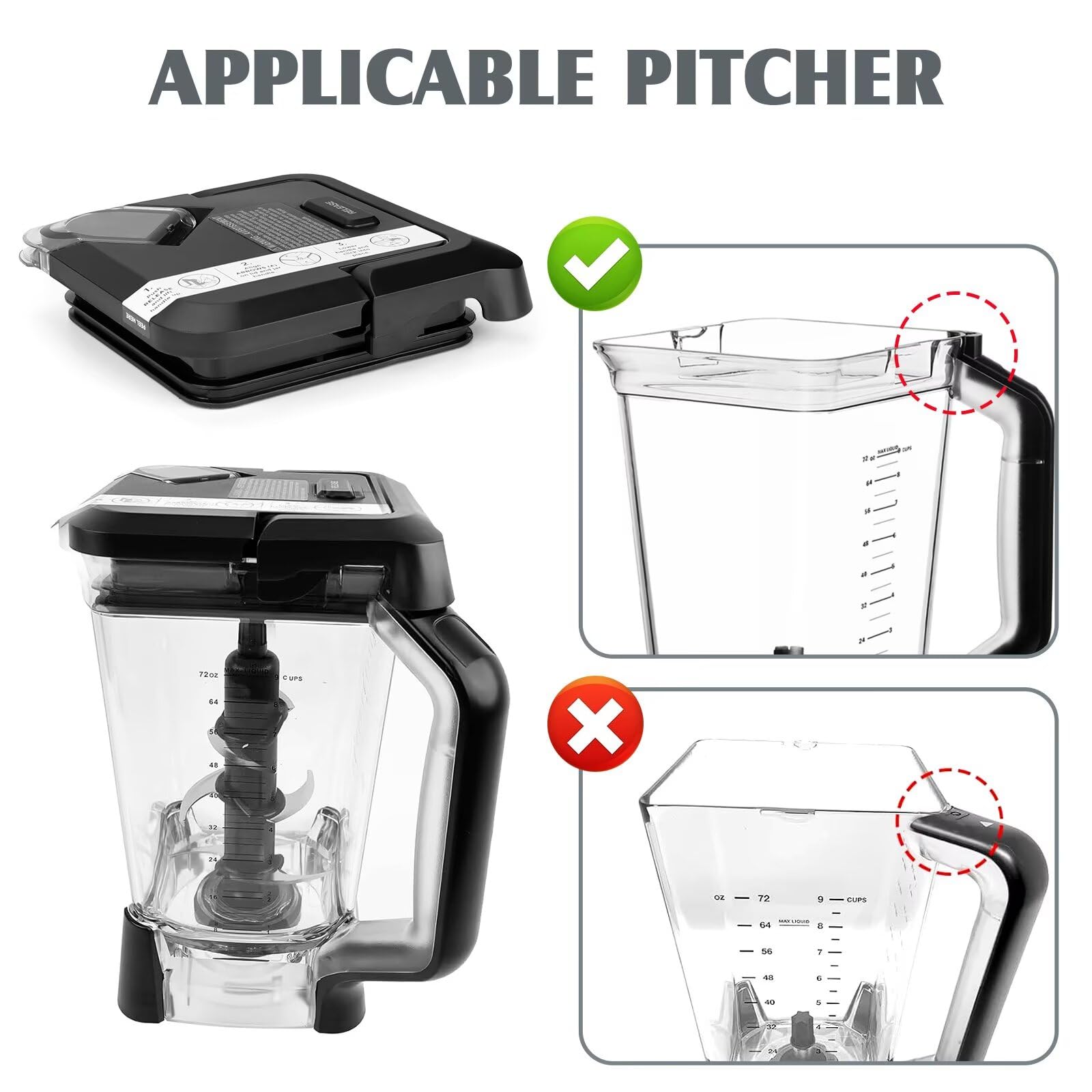 La tapa TheFaith compatible con modelos Ninja 72 onzas para mayor compatibilidad