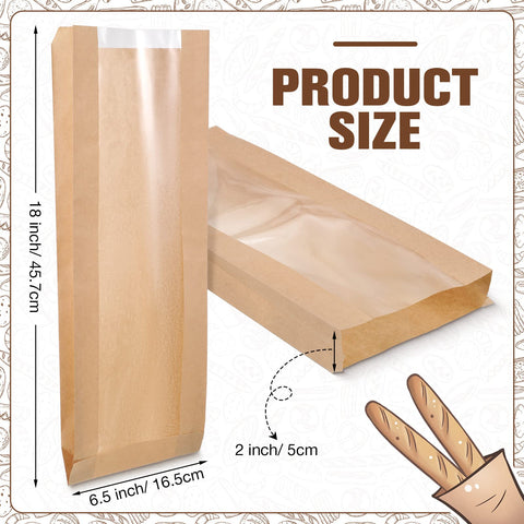 Thenshop bolsas papel kraft marrón, resistentes para pan y bollos
