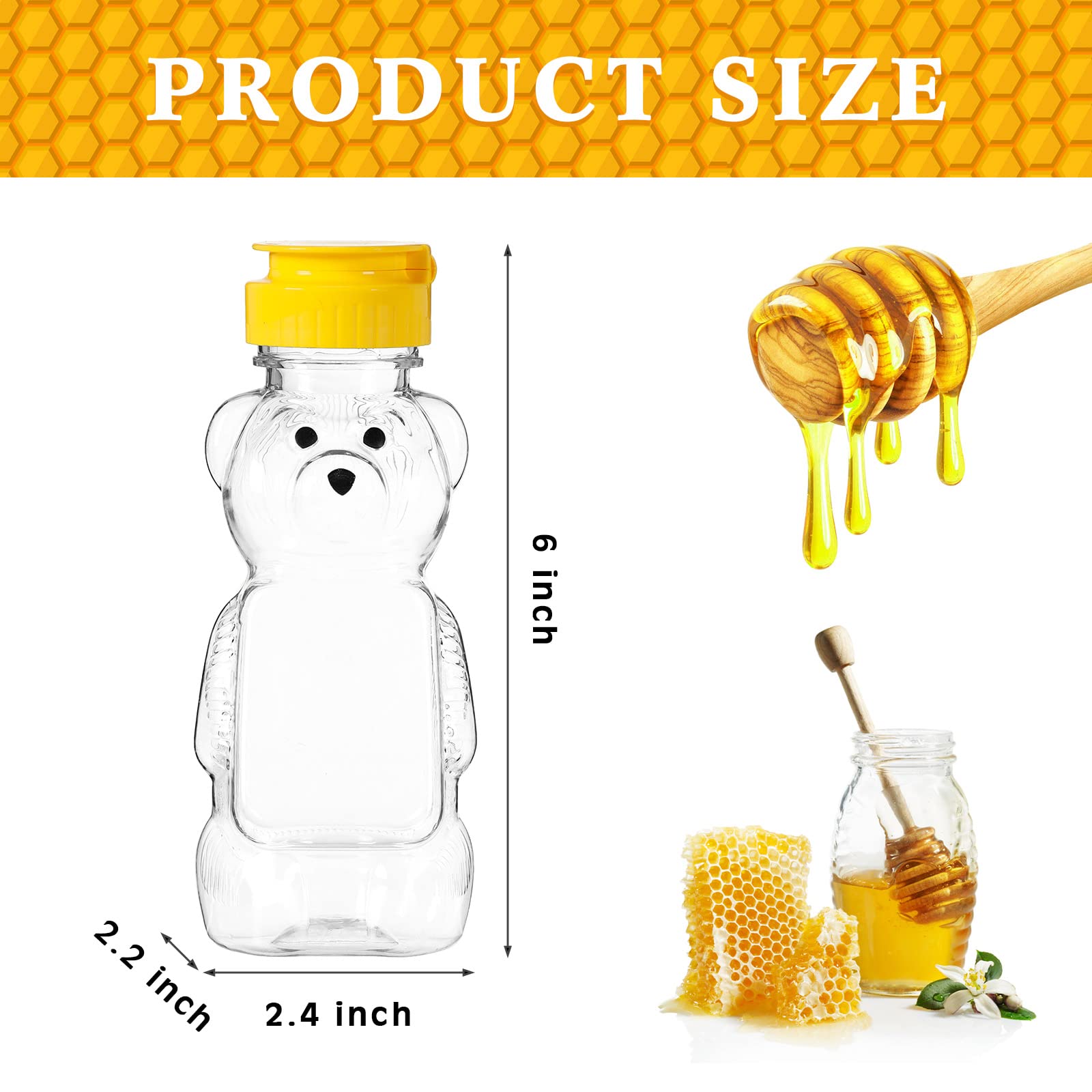 Envase Thenshop oso miel transparente de 240 ml para servir jarabe