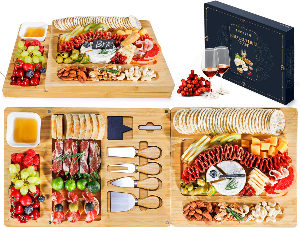 Thereye tablero charcutería grande, ideal para reuniones y fiestas.