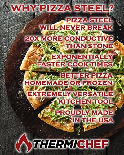 ThermiChef superficie suave facilita deslizamiento y limpieza de la pizza.