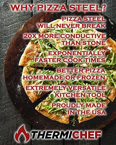 ThermiChef superficie suave facilita deslizamiento y limpieza de la pizza.