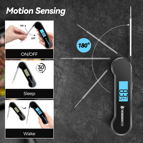 Termómetro ThermoMonster detecta movimiento para despertar al recogerlo.