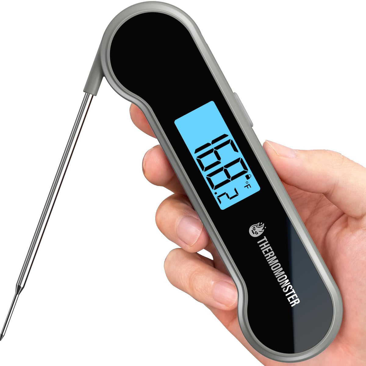 Termómetro ThermoMonster lectura instantánea para carne, ideal para asados