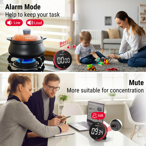 ThermoPro alarma regulable en tres volúmenes para diferentes entornos