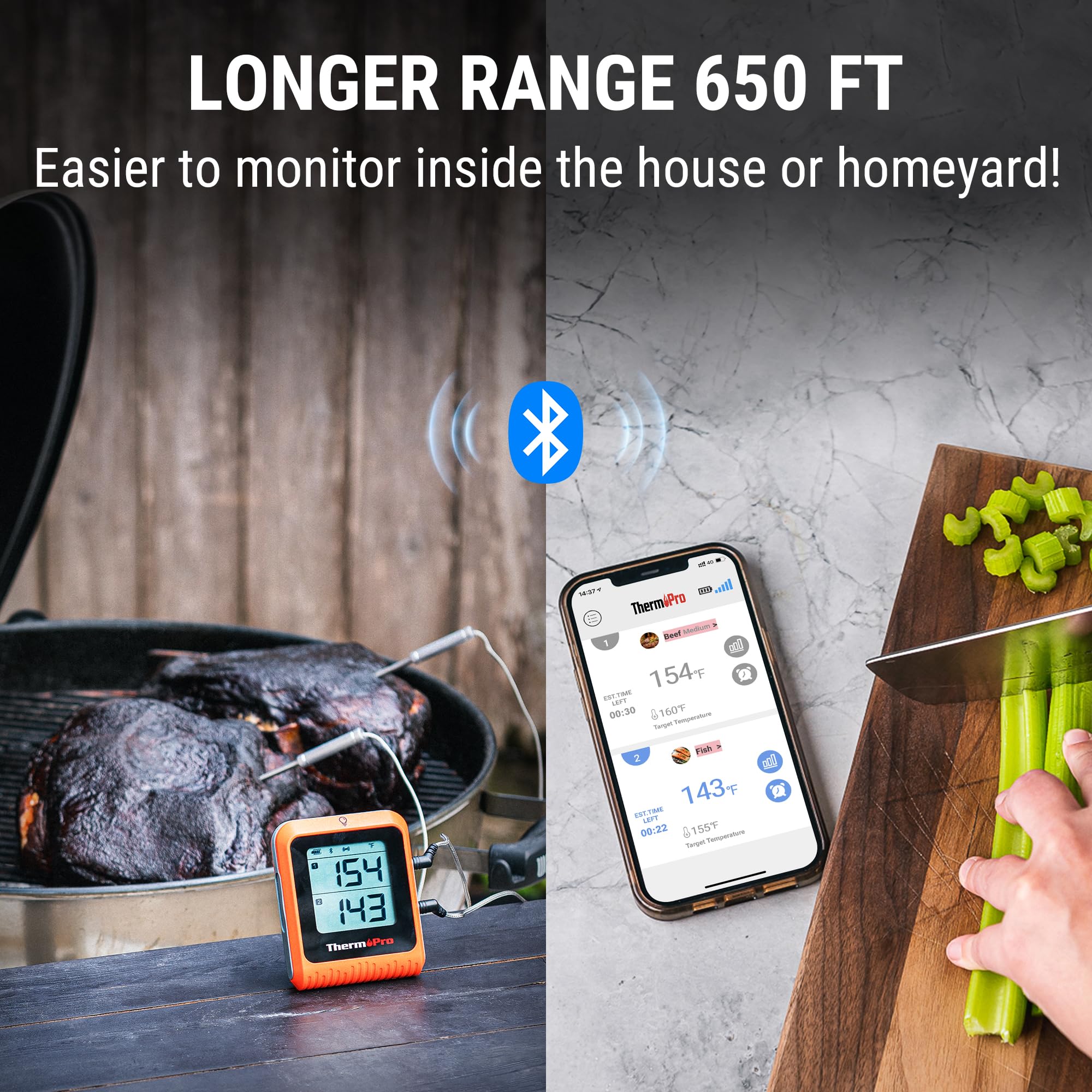 Aplicación ThermoPro para monitorear temperaturas desde cualquier lugar