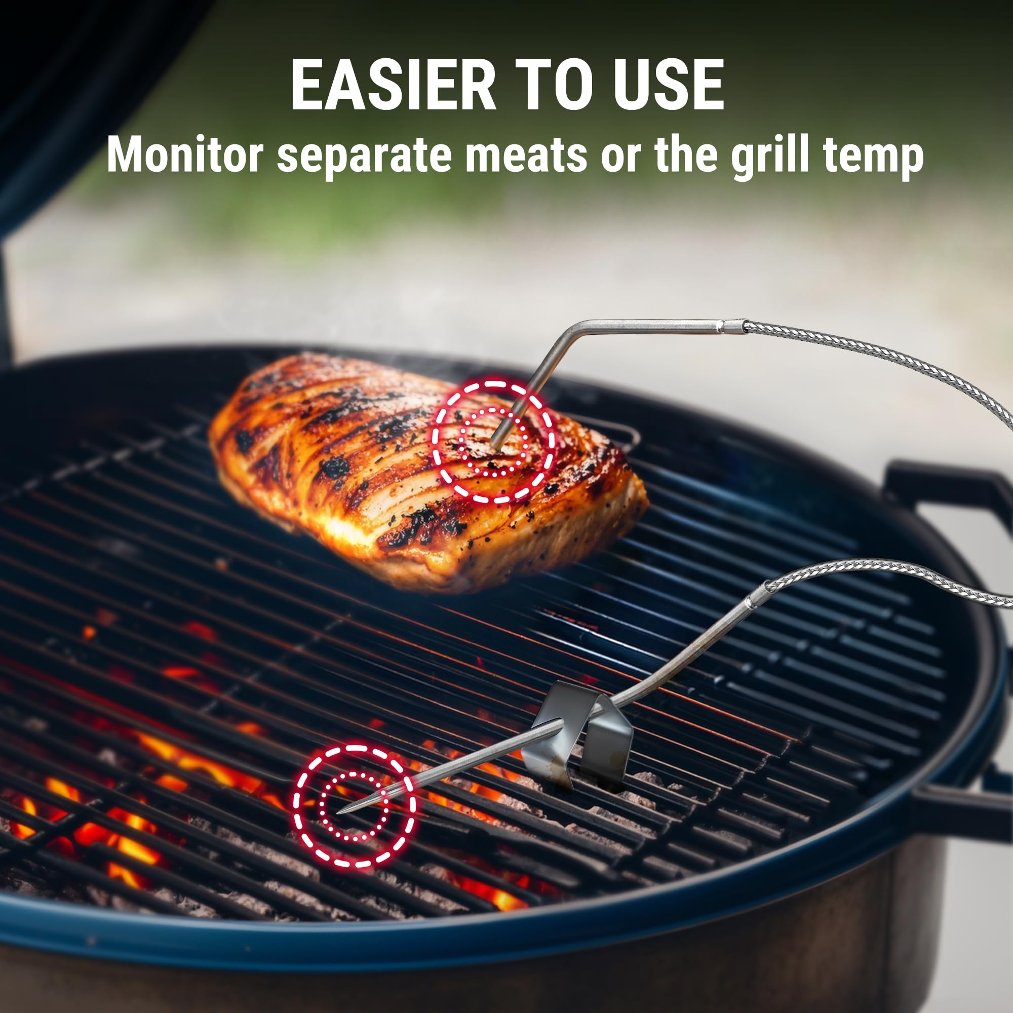 ThermoPro dos sondas permiten vigilar dos piezas de carne a la vez.