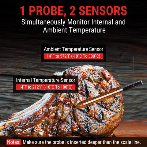 ThermoPro TempSpike conectividad inalámbrica para monitoreo remoto.