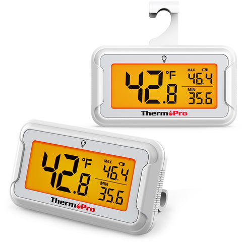 ThermoPro termómetro para refrigerador con pantalla grande e iluminación para lectura fácil